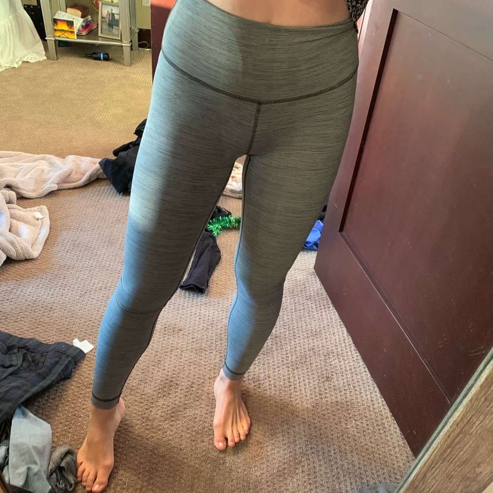 green striped align lululemon yoga pants